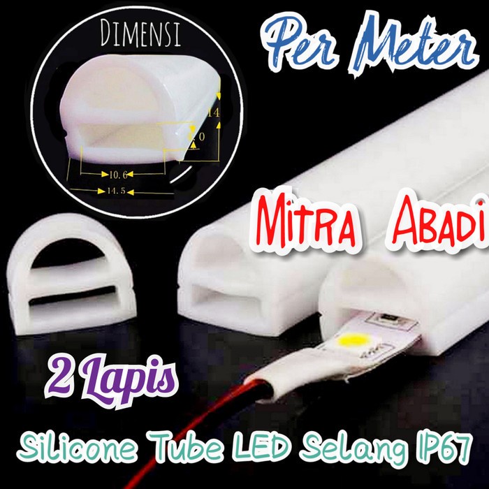Selongsongan Karet Silicone Tube Tebal LED Selang IP67 Per Meter