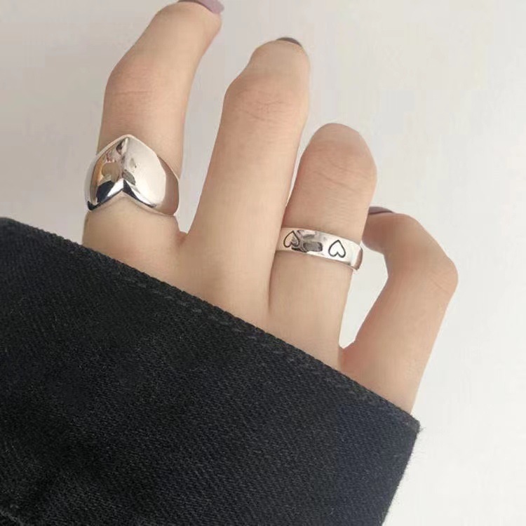 Cincin Model Terbuka Bentuk Hati Gaya Korea
