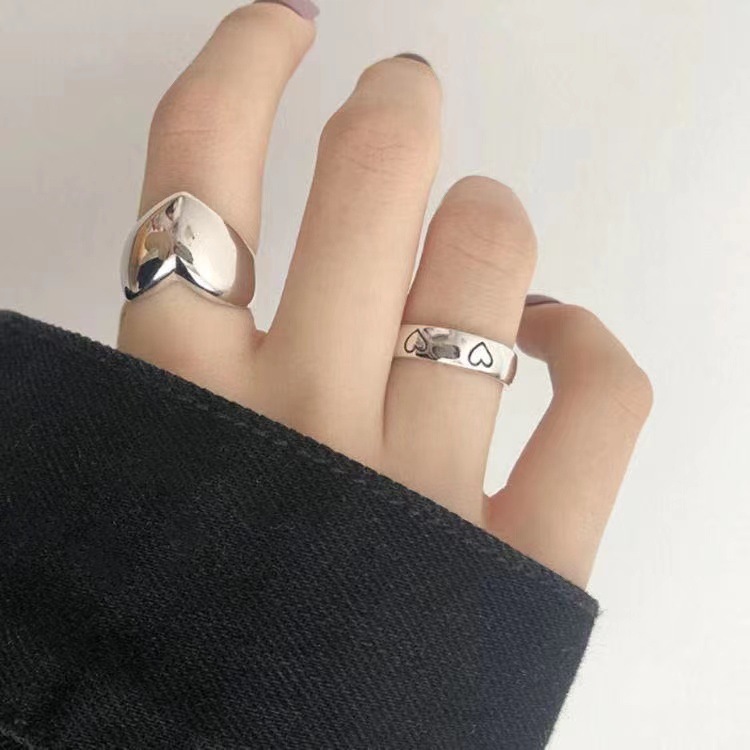 Cincin Model Terbuka Bentuk Hati Gaya Korea