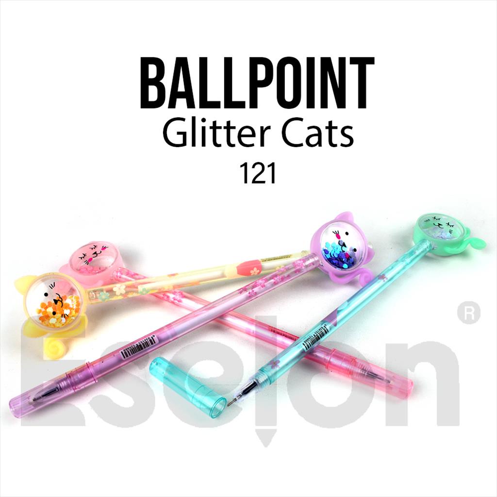 Pulpen Gel Glitter CAT 121 Bulpen Korea Fancy Kucing Lucu Karakter Promo Grosir Bisa Cod