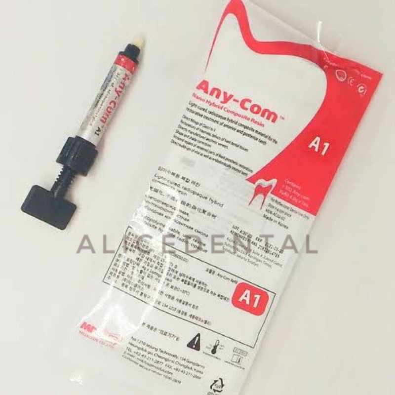 Dental anycom any-com any com resin composite A1 A2 A3 A3,5 WT  komposit veneer putih natural tambal lubang gigi laser