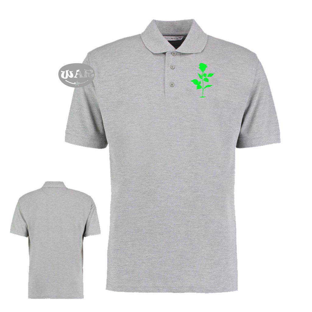 Kaos Polo Distro Cowok Cewek Flower Logo Hijau Premium