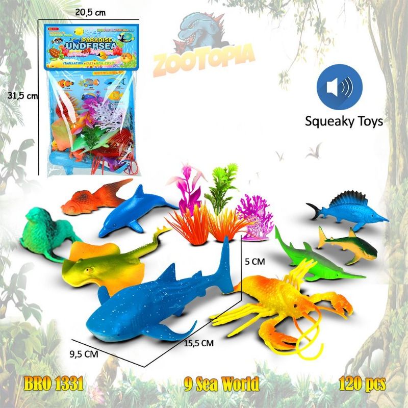 Mainan Binatang Laut Under Sea World Animal Bahan Karet BRO 1267 1331