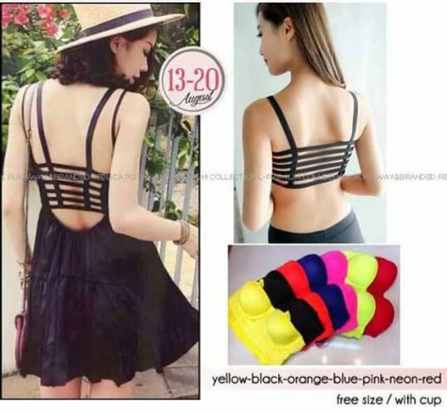 Dalaman wanita camisol bralette bustier 6 stripe camisole