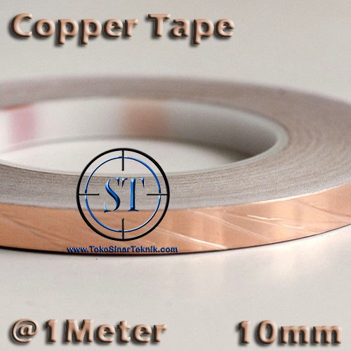 1 Meter 10mm Copper Tape Foil Isolasi Solatip Tembaga Jalur PCB Mod panjang per 1 Meter