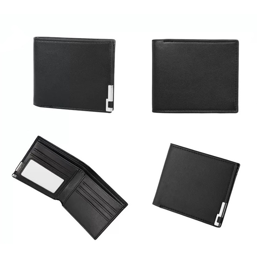 ♥TMALL88♥Dompet Pria Simple Style PU Leather Men Wallet-HITAM