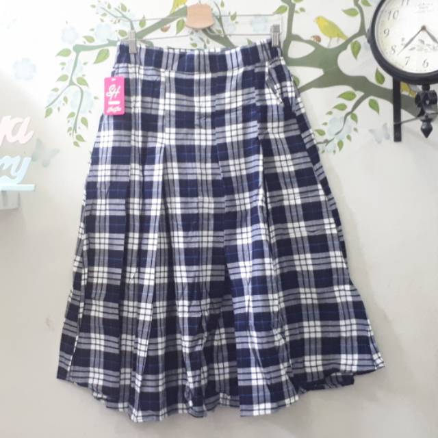 Rok flanel 7/8 Navy
