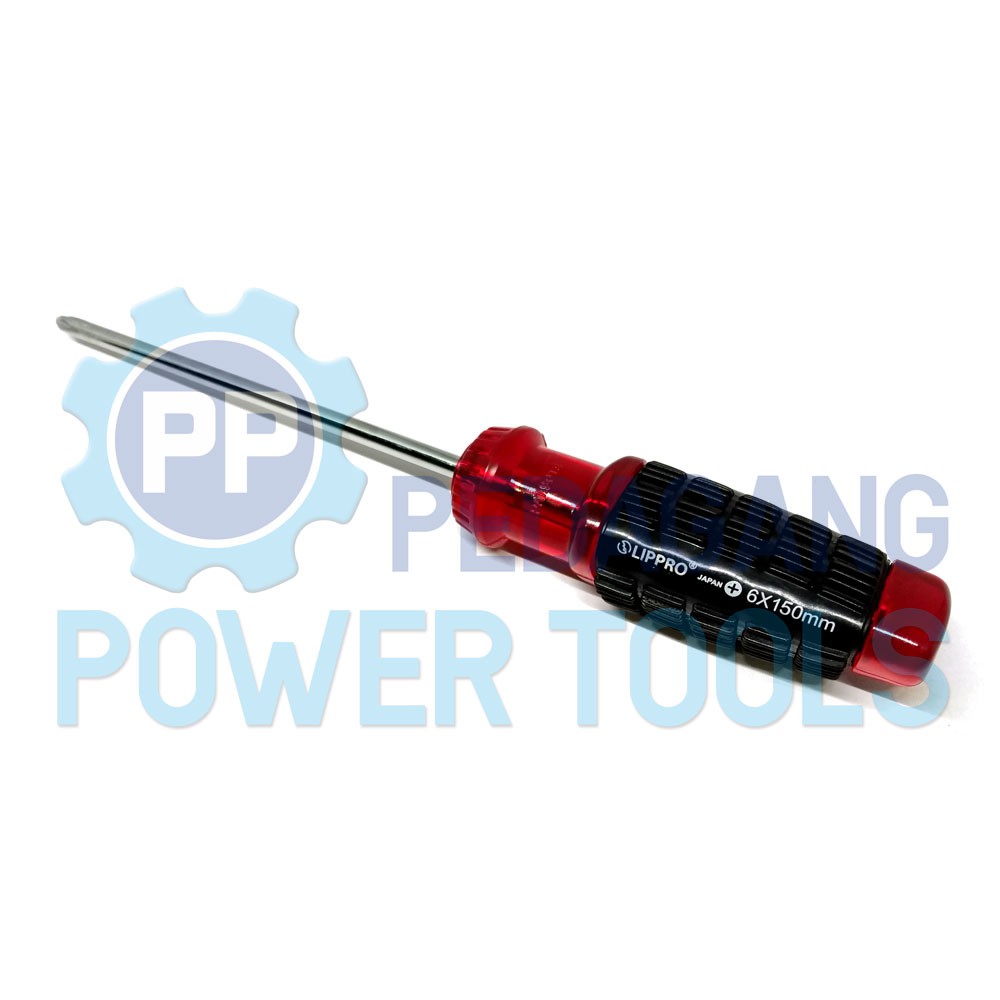 LIPPRO OBENG PLUS 6 INCH GAGANG KARET PH2 X 150 MM SCREWDRIVER KEMBANG