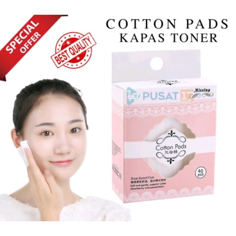 kapas toner tipis 80 lembar/kapas facial pads pembersih makeup