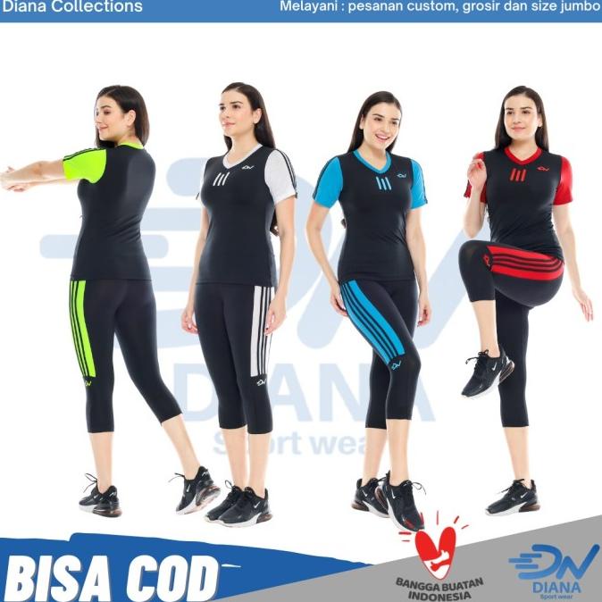 Setelan baju senam aerobik zumba wanita jumbo