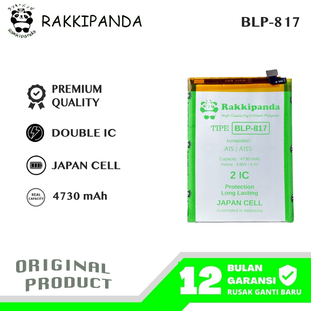 (R/K)- RakkiPanda - BLP817 BLP 817 OPPO A15 / A15S Batre Batrai Baterai