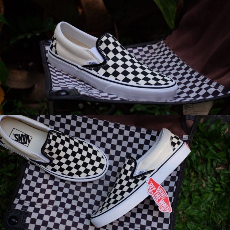 Vans Slip On Classic Checkerboard Black White Original