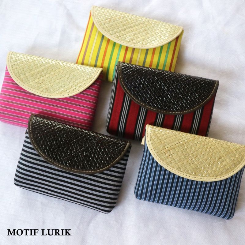 Dompet Pouch Pandan Mini Batik Lurik / Dompet Souvenir