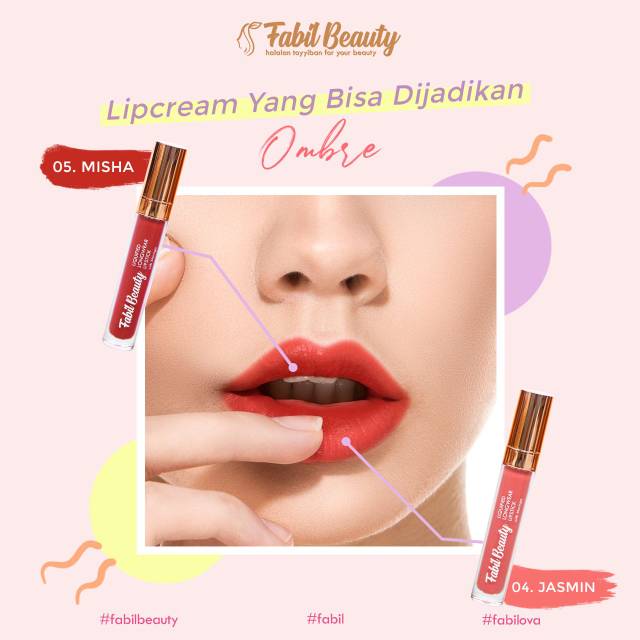 HEMAT  Paket Ombre Jasmin + Misha || Lipcream Fabil Beauty || Lipmatte ||  Lipstik || HALAL BPOM