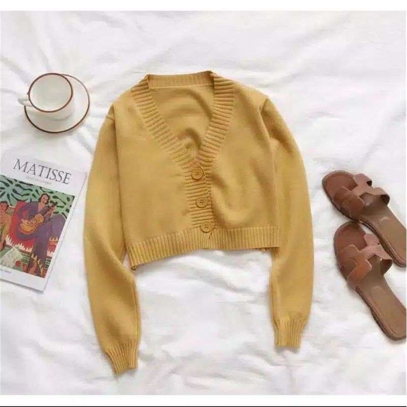 croptop kancing.3cardigan rajut/crop milenia/rajut bailey