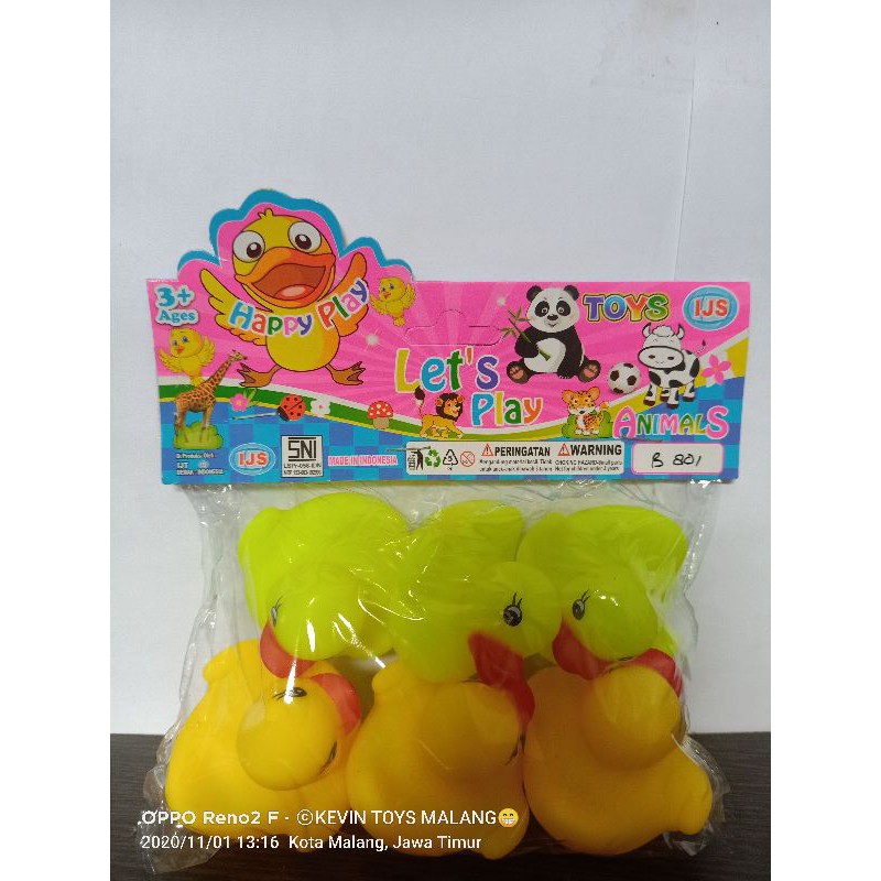 B 801 bebek pencet mini isi 6 / bebek cit mini isi 6 / bebek mandi anak isi 6pcs