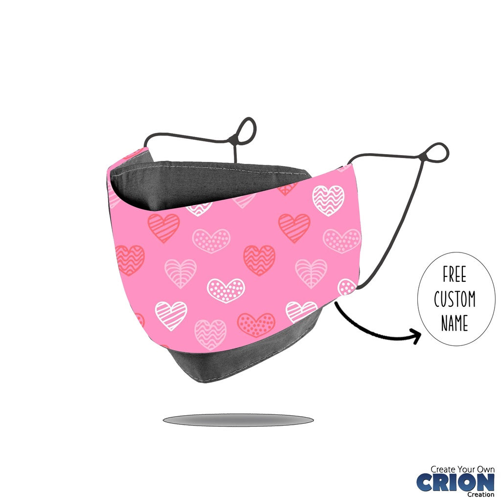 Crion - Masker 3d Full Face Cover Love Series - antibacterial