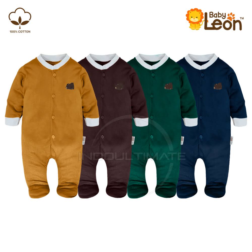 BABY LEON Sleepsuit Bayi Jumpsuit Bayi Jumpsuit Jumper Bayi Perempuan Baju Tidur Bayi Anak Piyama Bayi Setelan Baju Bayi Lengan Panjang Laki Laki Perempuan Cewek Cowok Murah BC-075