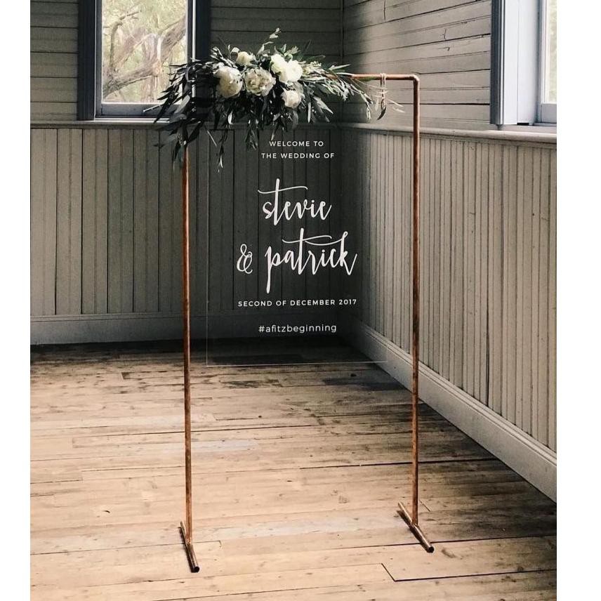 Sale acrylic welcome sign akrilik 40x60 3mm wedding akrilik saja lamaran acrilic papan nama engageme