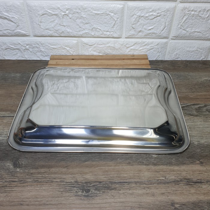 Nampan stainless Segi 28x20cm anti pecah stainless steel TEBAL