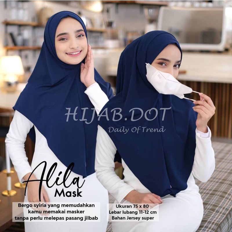 ALILA MASK/ BERGO INSTAN MASKER HIJAB BERGO JERSEY MASKER