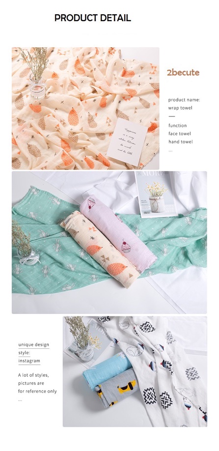 Selimut Bayi Bamboo Fiber Kain Muslin Bedong Bayi Swaddle Baby