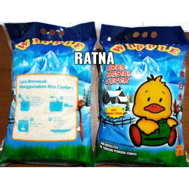 

BERAS WIPPIE 5 kg 5kg Satu Pabrik dengan PIN PIN KRISTAL SUPER PUNEL