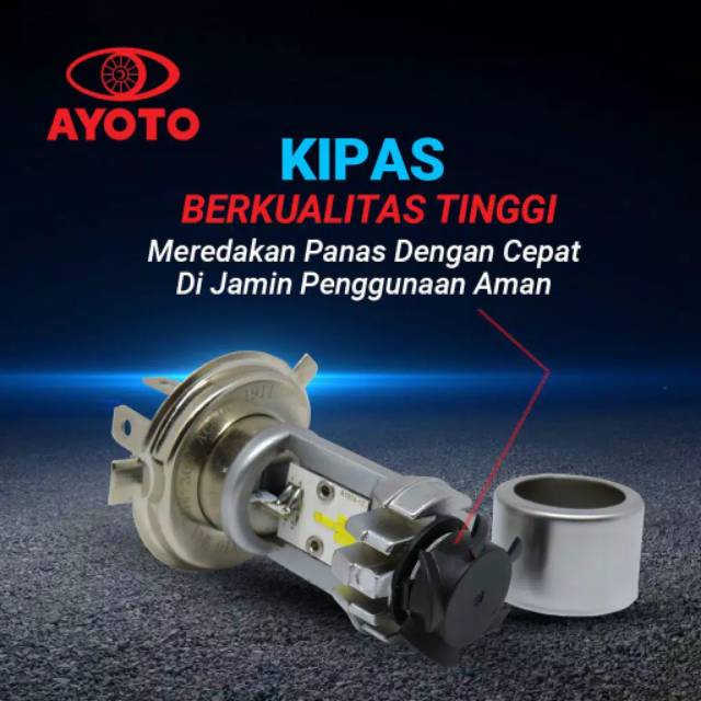 2 pcs sepasang  Lampu led H4 mobil/truck AYOTO M4A watt 30 hi/low