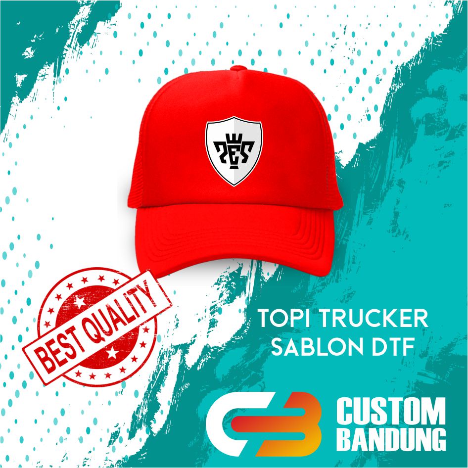 Topi Trucker PES 2 Pria Wanita Topi Jaring Aura Jala Trucker Cap Bisa Tulis Nama Bisa COD Original High Premium Quality