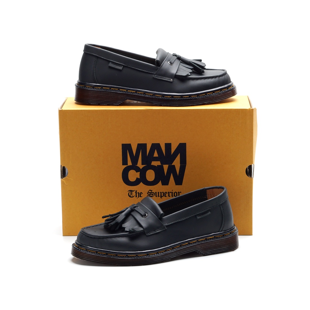 Mancow Loafer Shade Hitam Crazy Horse Sepatu Formal Pria Wanita Original Kulit Asli