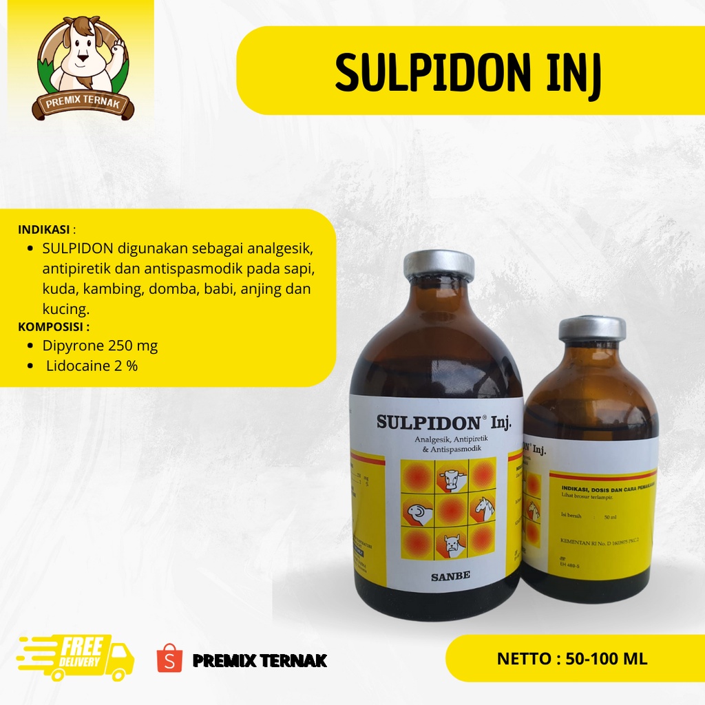 SULPIDON 50 ml SULPIDON 100 ml SANBE - Obat Pereda Sakit Hewan Analgesik Antipiretik SANBE