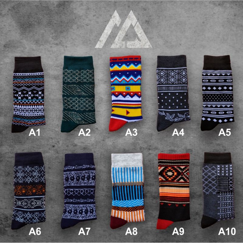 KAOS KAKI MOTIF ETNIK/TRIBAL OLDSCHOOL | KAOS KAKI SPORT | MOHAKI SOCKS