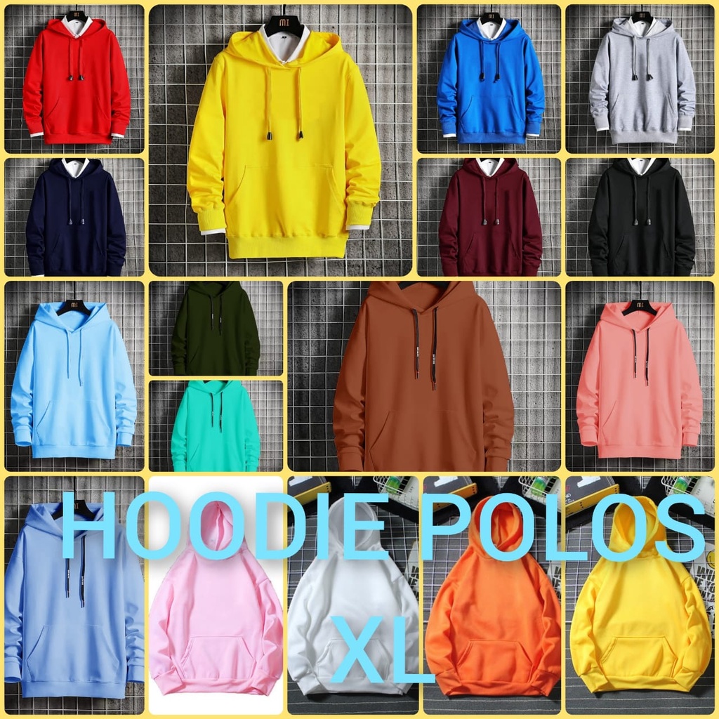 JOSJOLI_STORE/Sweater Hoodie Polos/Atasan Pria Dewasa Lengan Panjang/M L XL