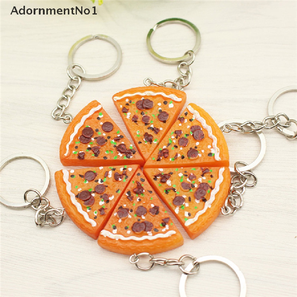 (AdornmentNo1) 1pc / 6pcs Gantungan Kunci Bentuk Pizza