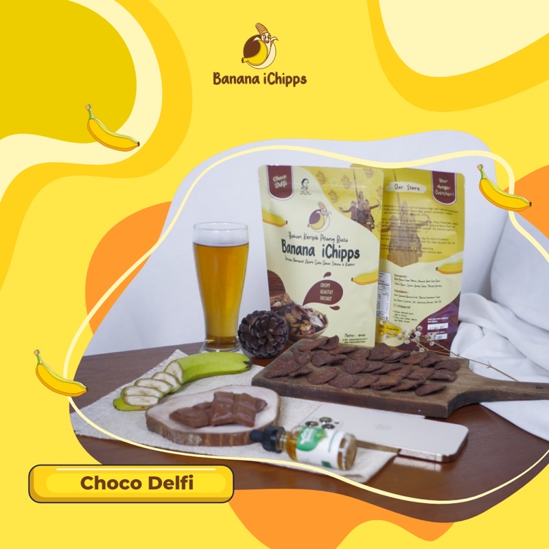 

Keripik Pisang iChipps 180gr Choco Delfi with SUGAR LEAF STEVIA