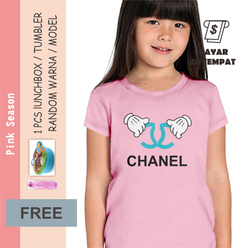 Baju Kaos Anak Karakter Chanel 100% Soft Katun Combed 30s Fashion Anak 1 Sampai 10 Tahun