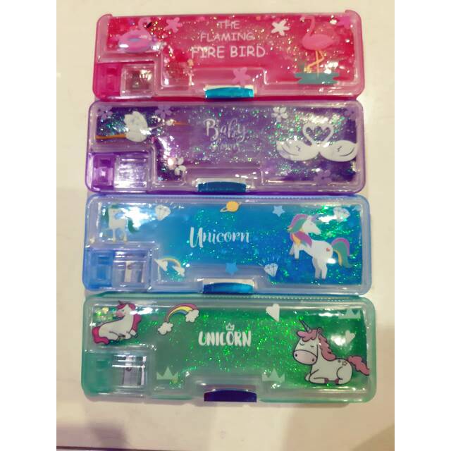 

Kotak Pensil/ Pencil Case Gliter Cute Karakter Flamingo, Unicorn