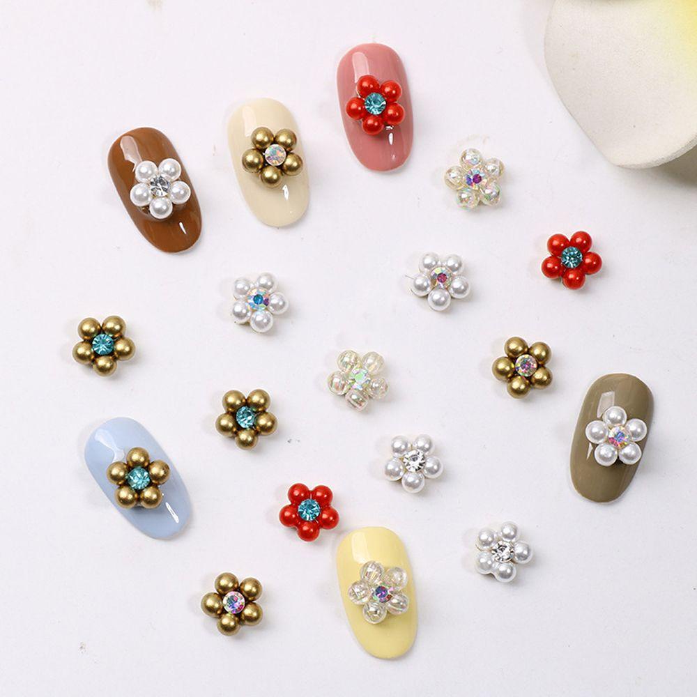 Mxbeauty Bunga Dekorasi Nail Art Warna-Warni Fashion Warna Campur DIY Hiasan Kuku 3D Nail Jewelry