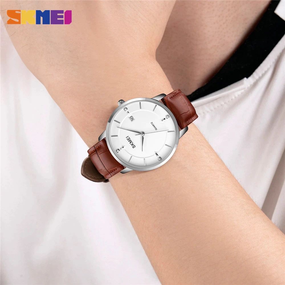 SKMEI 1801 Jam Tangan Pria Wanita Analog Model Classic Tali PU Leather WATCHKITE WKOS