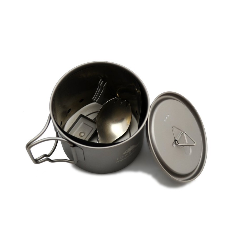 Panci Include Kompor Camping TOAKS Ultralight Titanium Cook System w Solid Alcohol Stove CS-01