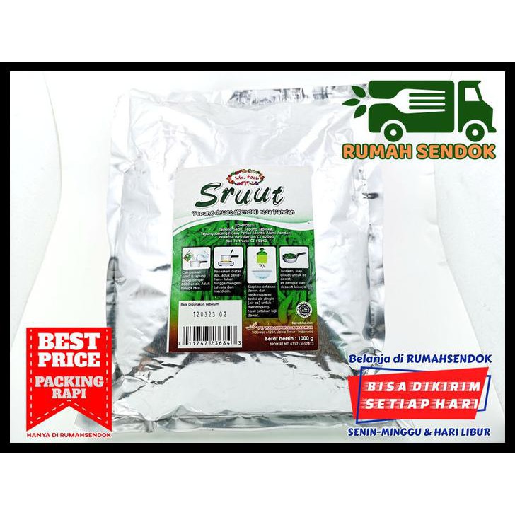 

CENDOL/DAWET SRUUT HIJAU PANDAN TEPUNG PREMIX INSTAN1000GR