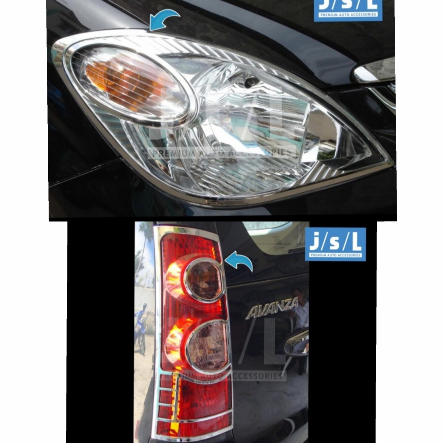 toyota avanza xenia 2008-2011 lis list cover garnish lampu depan belakang mobil warna crom