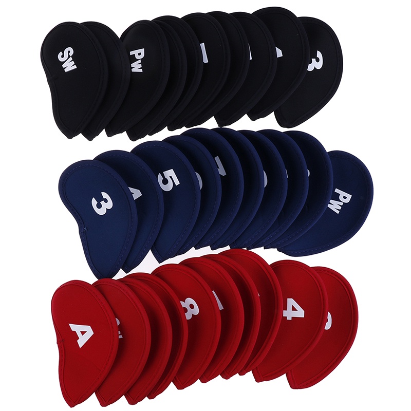 Deid 10pcs Cover Pelindung Kepala Tongkat Golf Bahan Neoprene