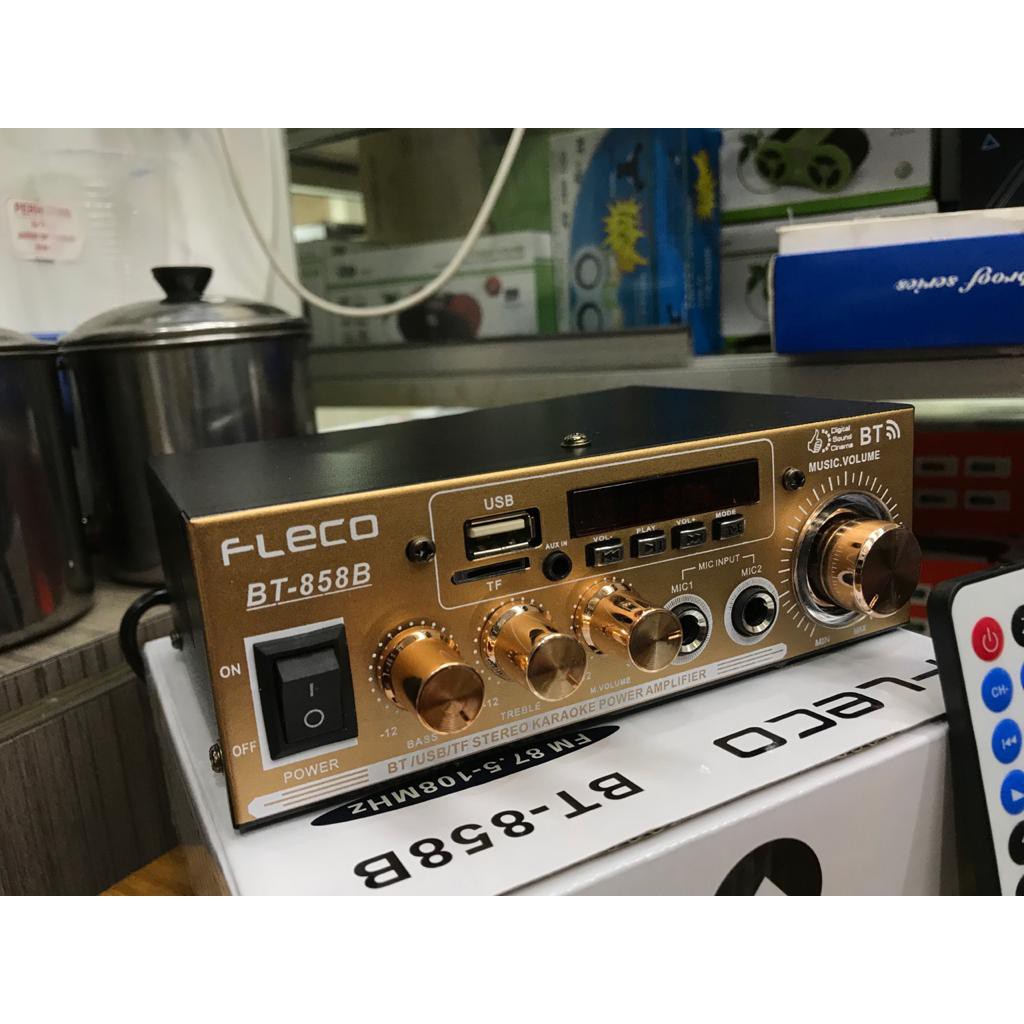 POWER AMPLIFIER BLUETOOTH FLECO BT-858B USB/SD/FM/DVD/CD/MP3 POWER AMPLIFIER FLECO AMPLIFIER KARAOKE