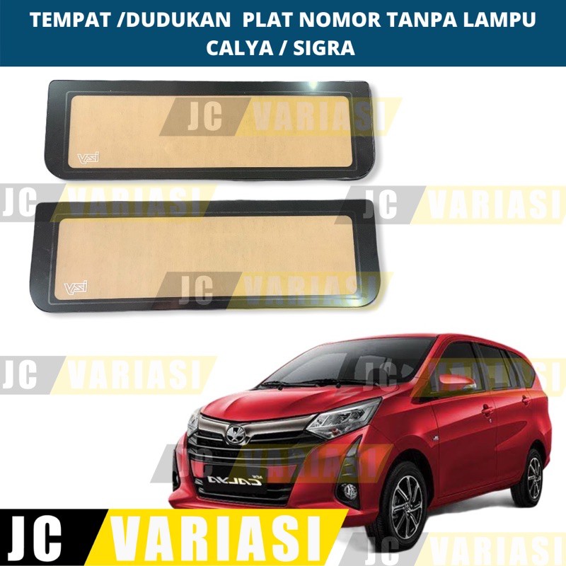 Tempat/Dudukan/Tatakan/Cover Plat Nomor Mobil Acrylic Merk Izy Calya / Sigra