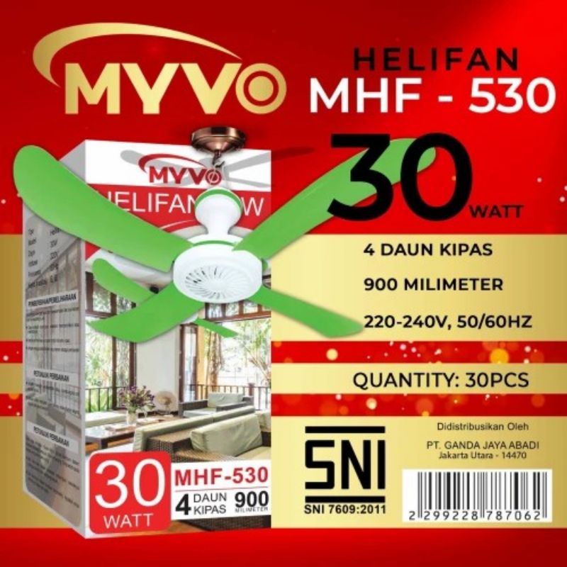 Kipas Angin Gantung 30 Watt / 20 Watt / 15 Watt  4 Baling / HELIFAN myvo / MYVO / 30 Watt / 20 Watt / 15 Watt / KIPAS ANGIN GANTUNG MURAH / Kipas Angin Murah / Kipas Gantung Murah / Kipas Plafon