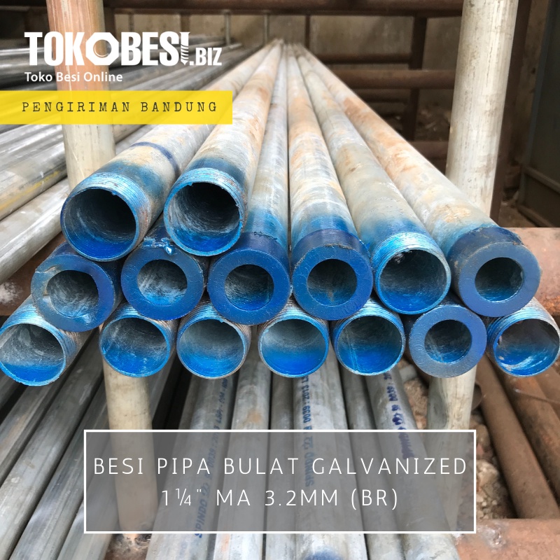 Besi Pipa Bulat Galvanized 11/4" ma 3.2mm (br)