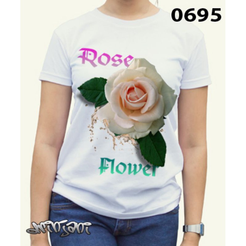 kaos bunga flower kembang mawar rose