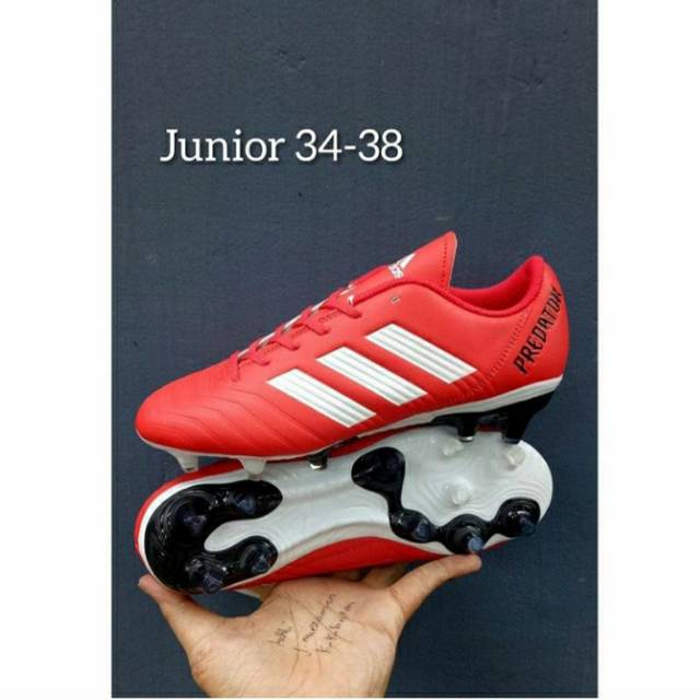 Sepatu Bola Anak Adidas Predator Merah/Putih Murah