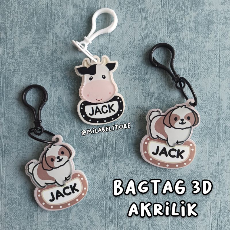 

MILABELSTORE - GANTUNGAN TAS/ BAGTAG / LUGGAGE TAG KRAKTER 3D ANAK - FREE CUSTOM NAMA ( ANIMAL , SUPERHERO , ISLAMI DLL )